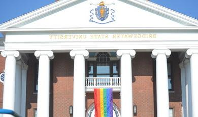 Boyden Hall with rainbow flag